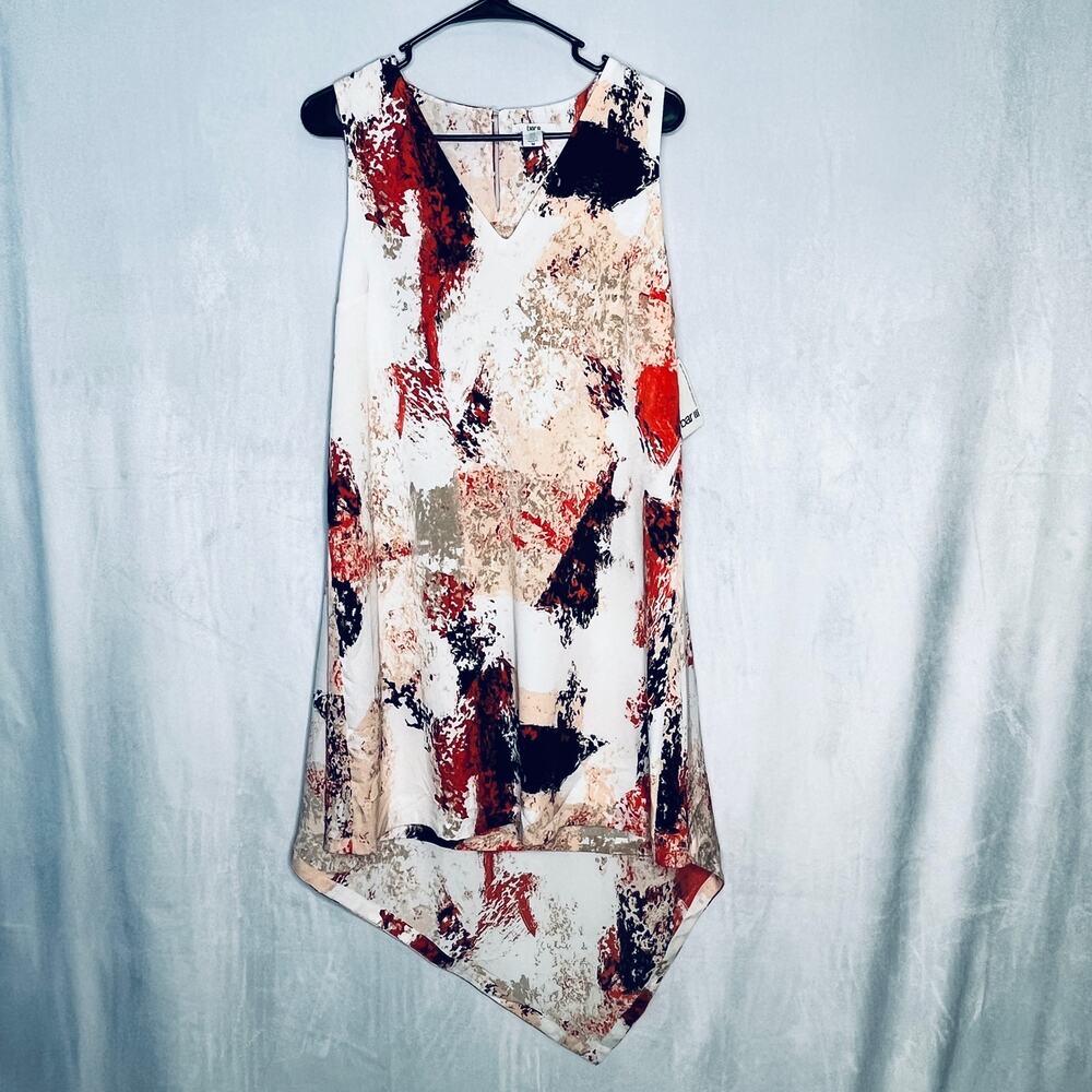 Bar III Dress Asymmetrical Sleeveless Orange New M